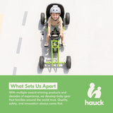 Kids Pedal Go Kart, 4 Wheel Bike Cart, Ride for Ages 4-8, Green- Outdoor Bicycle Karts with Plastic Wheels for Boys and Girls