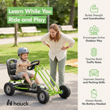 Kids Pedal Go Kart, 4 Wheel Bike Cart, Ride for Ages 4-8, Green- Outdoor Bicycle Karts with Plastic Wheels for Boys and Girls