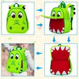 Toddler Backpack Leash, 9.5" Safety Harness Dinosaur Bag - Removable Tether